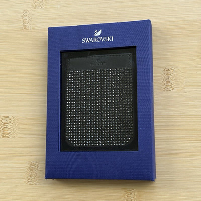NEW Swarovski Crystal Smartphone Pocket Card Holder Black 5498747 Leather w/ Box