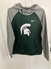 Nike Michigan State University MSU Spartans Green Gray Therma-Fit Sweatshirt