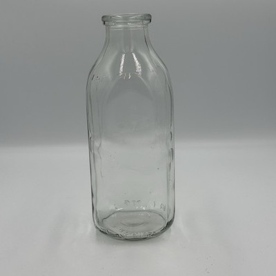Vintage Unmarked square 1 qt. Regular Milk Bottle