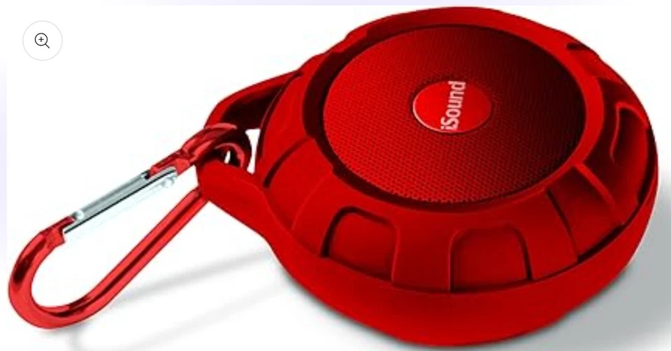 iSound DuraTunes Water-Resistant Rechargeable Bluetooth Speaker For Shower- Red  - Image 2 of 3