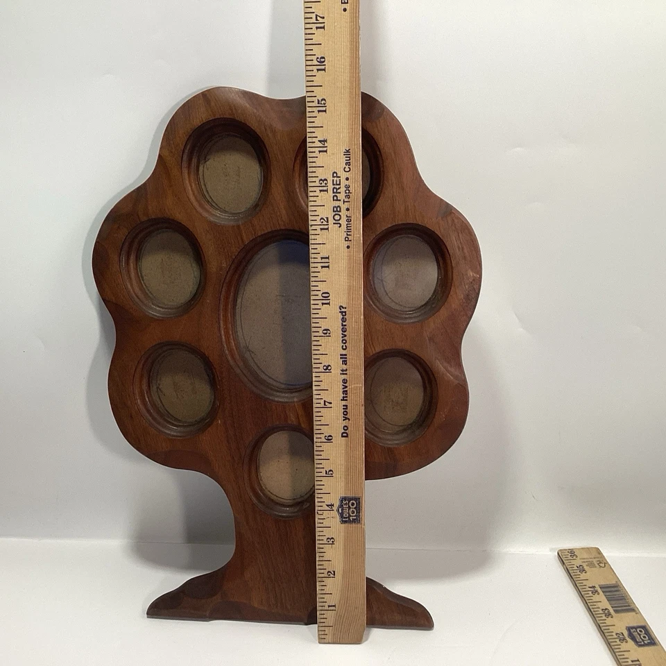 Marco de fotos en forma de árbol genealógico de colección madera maciza caoba 8 espacios 15,5" X 11" Foto 4 de 4