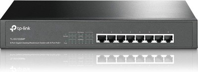 TP-Link 8-Port Gigabit Desktop/Rackmount Switch with 8-Port PoE+