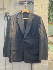 Vintage Burton Mens Black Pinstripe Jacket Blazer 42 XL