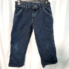 Wrangler Boys Husky Jeans Size 8 Blue Carpenter Adjustable Waist Denim