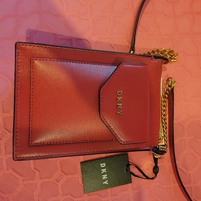 DKNY Small Cross Body Bag Red NWT Adjustable Strap Zip Closure