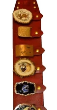 Custom Trophy Hanging LEATHER (8) Belt Buckle Holder Display HANDMADE USA