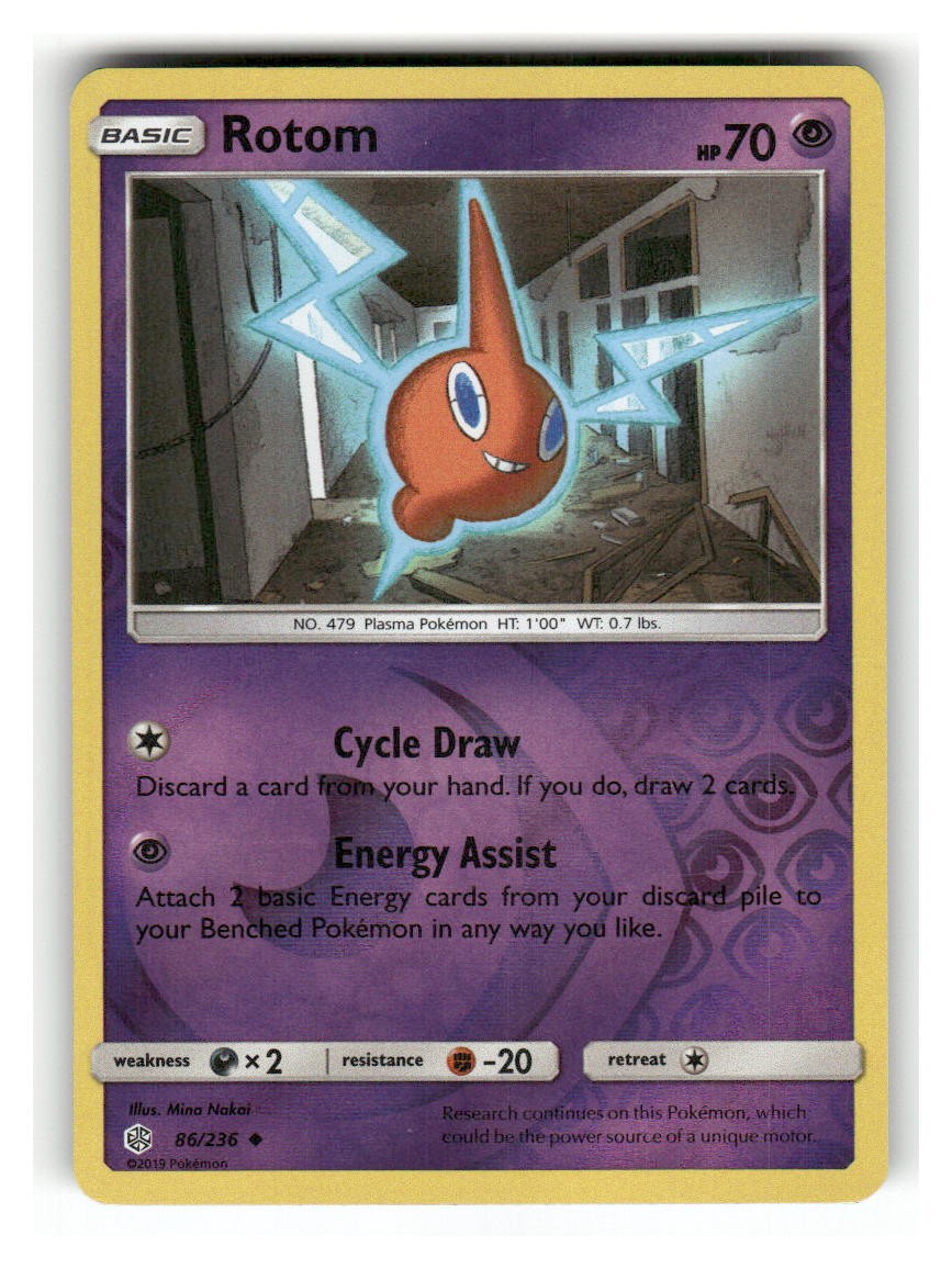 Rotom 86/236 Uncommon Cosmic Eclipse Pokemon Reverse Holo Lightly Played