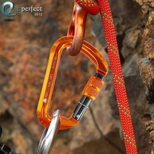 30KN Heavy Duty Aluminum Screwgate Locking Carabiner Rock Climbing Clips D-Ring
