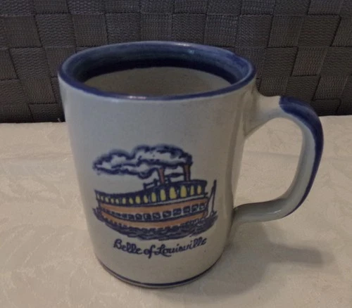 Louisville Stoneware Kentucky Coffee Mug Cup Belle Of Louisville EUC!