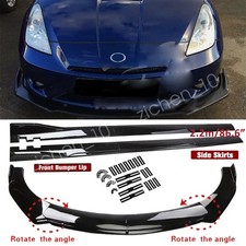 For Toyota Celica 00-05 Glossy Front Bumper Lip Splitter Body Kit Side Skirts