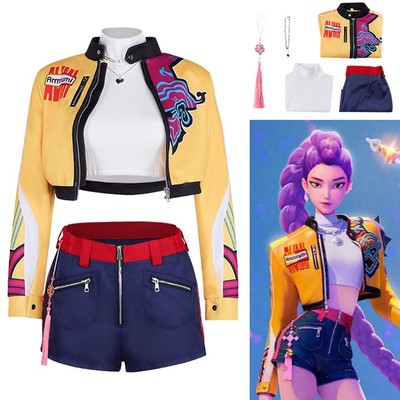 LAFUFU Costume De Cosplay Kpop Pour Femme Avec Chaîne Et Ceinture