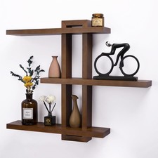 Variable Floating Shelves Wood Set of 3, Cube Wall Mounted Shelves 28.35" Max...