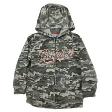Carhartt Camo Zip Hoodie Jacket Boys Size 8/10 Green Camouflage Embroidered Logo