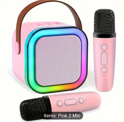 Bluetooth Karaoke tragbares Lautsprechersystem mit 2 drahtlosen Mikrofonen Kindergeschenk