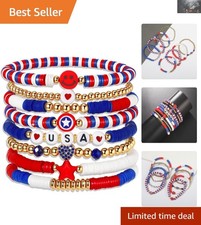 Colorful Stretch Bracelets Set - 5 Chic Heishi Bangles for Holiday Celebrations