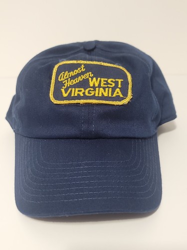 Almost Heaven West Virginia Hat Cap Blue Gold Yellow Adjustable