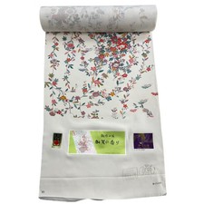 JAPANESE KIMONO FABRIC CLOTH BOLT PURE SILK CREAM KOMON AA10906