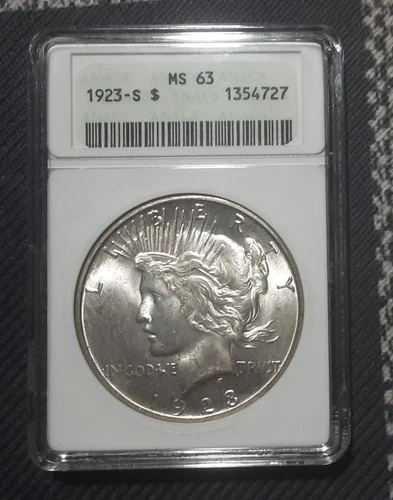 1923 s peace dollar ANACS MS63
