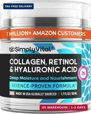 Anti-Aging Face Moisturizer with Retinol, Collagen & Hyaluronic Acid - Made in U