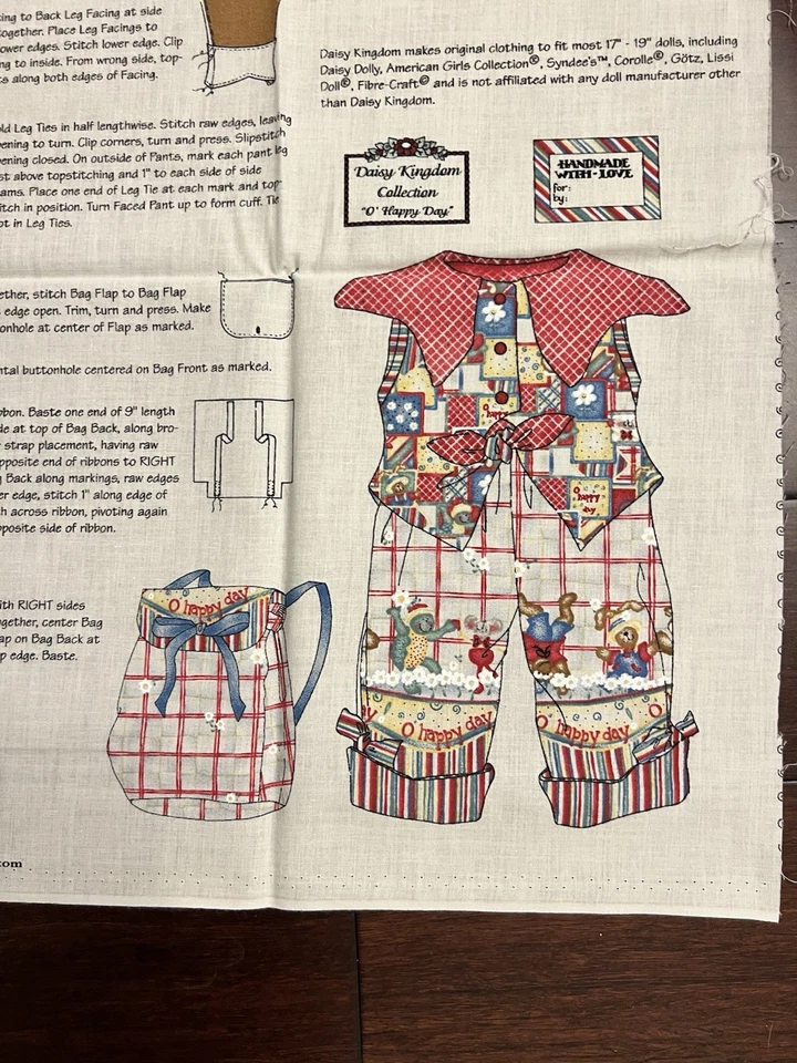 Daisy Kingdom Oh Happy Day Muñeca Margarita Conjunto Patrón - Corte y Coser Foto 3 de 4