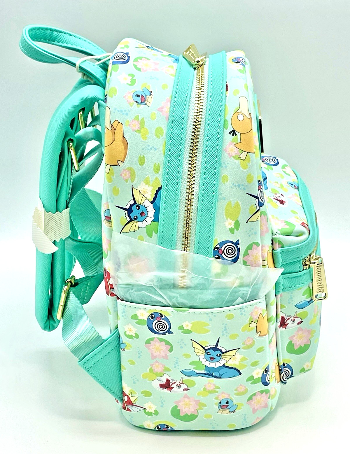 Loungefly x Pokémon Water Type Lily Pad All Over AOP Print Mini Backpack NWT image 5