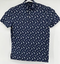 Polo Ralph Lauren Short Sleeve Polo Shirt Blue With Sailboats Men’s Medium