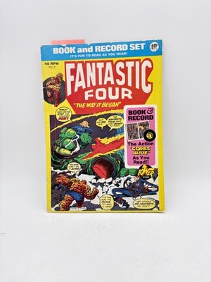 Vintage 1974 Fantastic Four The Way It Began Power Records Book & Record PR13