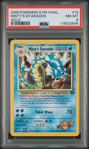 PSA 8 Misty's Gyarados 2000 Gym Challenge #13 Holo Rare Pokemon Card NM-MT Clean