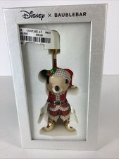 DISNEY X BAUBLEBAR Mickey Mouse Santa Bag Rhinestones Charm, Keychain New