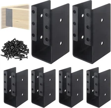 2"X4" Concealed Joist Hanger, 6 Pack Outdoor Steel Hanger Bracket with Screws fo