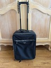 PRADA Carry Case Suitcase luggage Nylon Black Silver Auth 