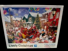 LIVELY CHRISTMAS Santa Dogs Cats 1000 Piece Jigsaw Puzzle New Sealed Warm Scene