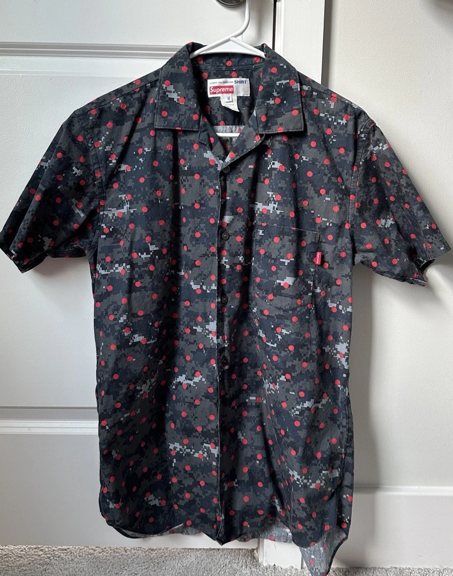 Supreme Polka Dot Short Sleeve Casual Button-Down Shirts for Men