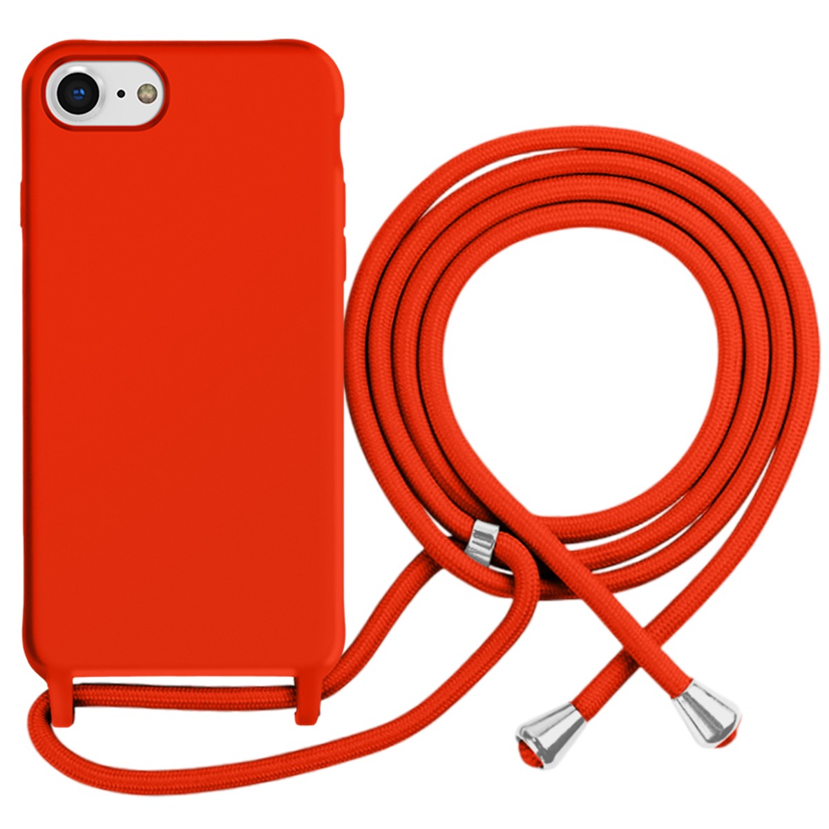 Coque dentelle rouge iPhone 7 avec chaîne collier pour les festivals