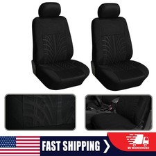 2pcs Universal Seat Cover Full Set Polyester Cloth 2-seats Front Protector Pad