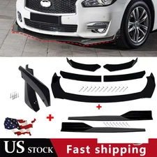 Front Bumper Lip Chin Spoiler Body Kit Splitter Side Skirt For mazda 2 3 6