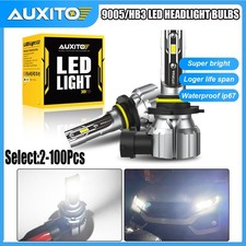 100X AUXITO 9005 HB3 LED Headlight Conversion Bulbs Kit Beam High Super White US