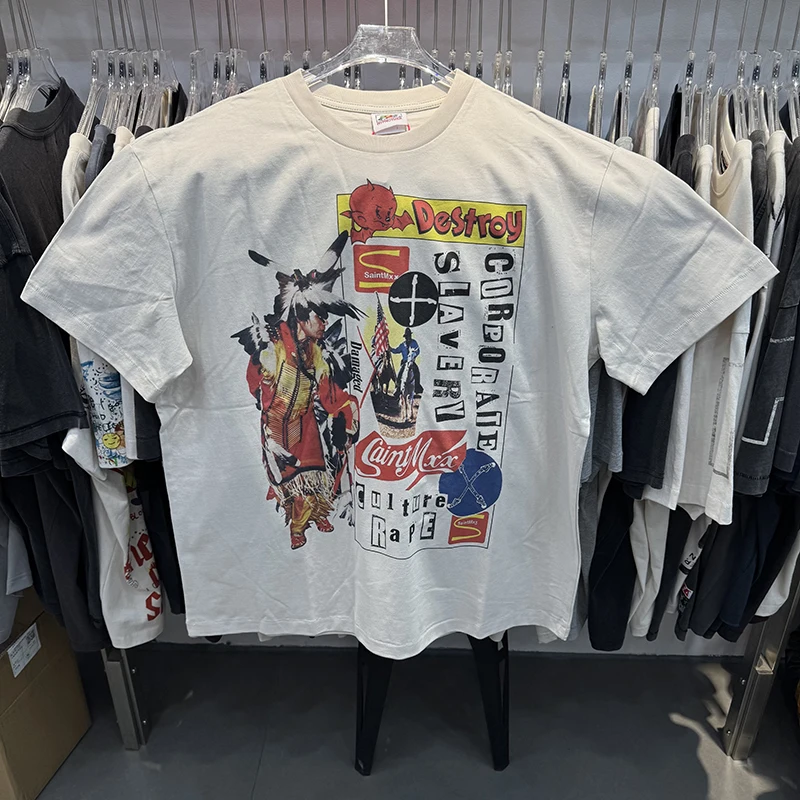 SAINT Mxxxxxx (Saint Michael) 'Destroy' SS T-shirt White Men's
