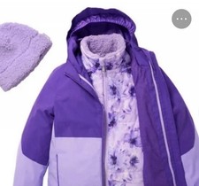 Gerry Youth Girls 4-in-1 Systems Jacket Medium 10/12, Reversible Liner Purple