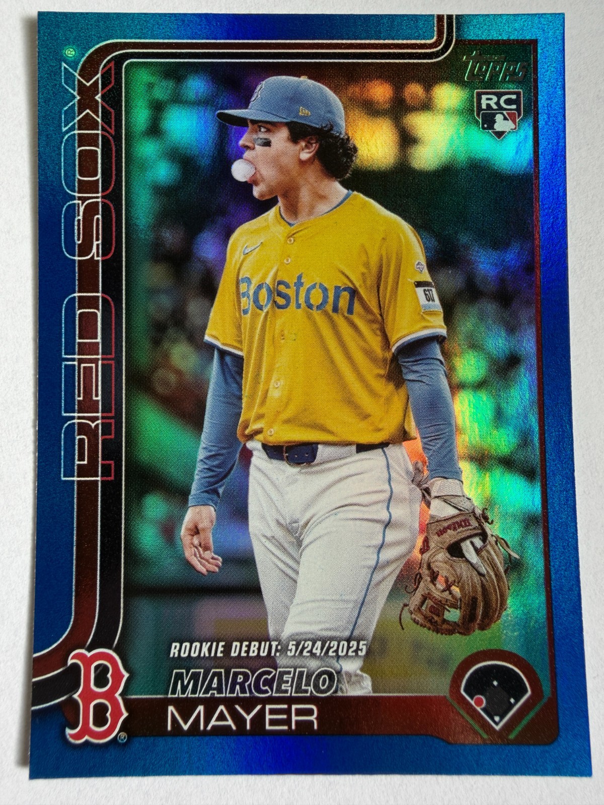 2025 Topps Update #US276 Marcelo Mayer Blue Rainbow Foil /150 Boston Red Sox