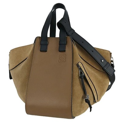 Auth LOEWE Hammock Small Brown SHW Handbag Shoulder bag Leather Suede Women 2WAY