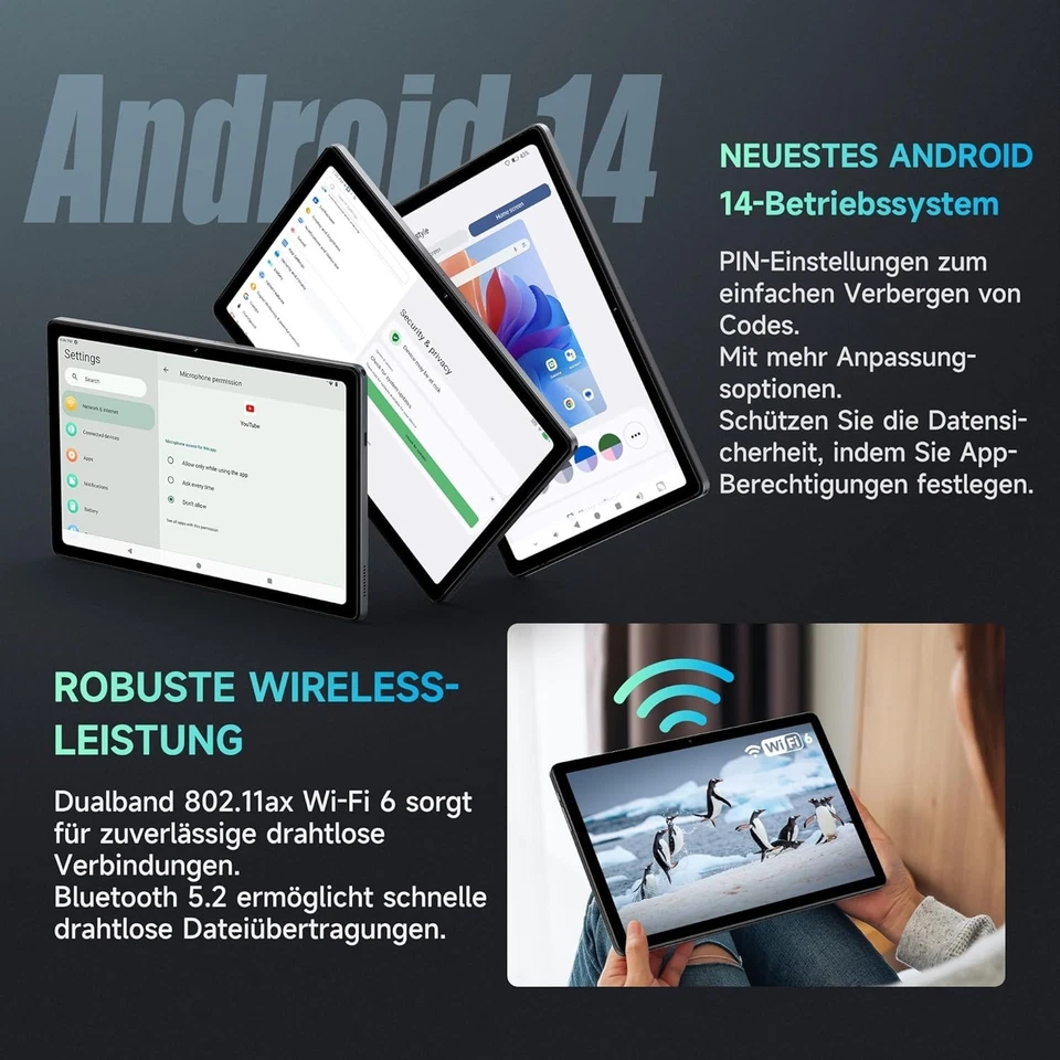 ALLDOCUBE iPlay 60S Android 14 Tablet, 12GB + 128GB (1TB External SD), 10.1 ZOLL - Bild 2 von 4