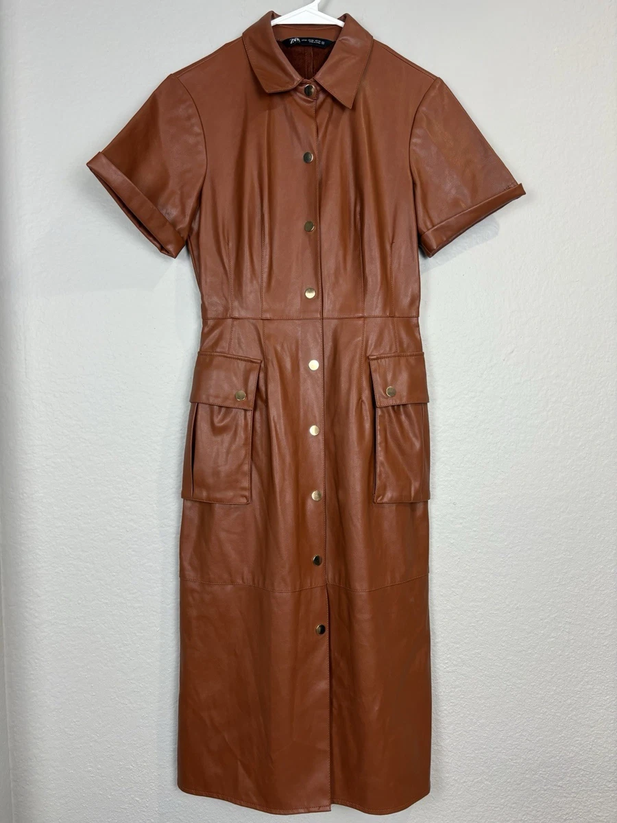 Zara Faux Leather Short Sleeve Dresses for Women for sale | eBay