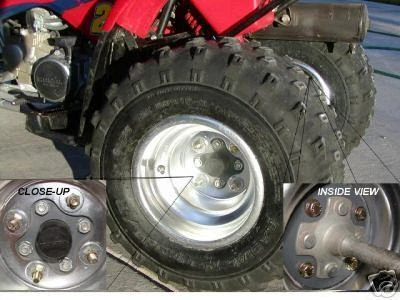 Kit de conversión de ruedas traseras Honda TRX90 a 400EX (y patrones de pernos Yamaha de 4x115 mm) Foto 2 de 4