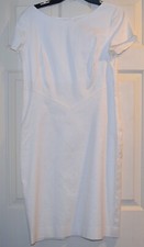 New Womens Bigio Collection Short Sleeve Work/ Office Dress size 10 white