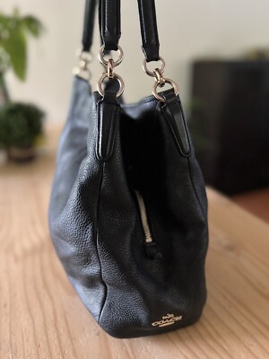 Coach Madison Phoebe Black Pebbled Leather 3 Compartments Shoulder