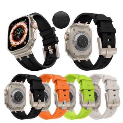 Premium Liquid Silicone AP Mod Strap For Apple Watch Ultra 2 9 8 7 6 Buckle Band