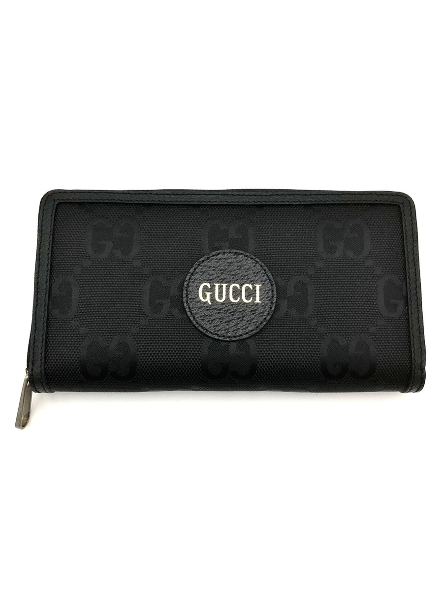グッチ Gucci Leather and Nylon Off The Grid Zip Around Long Wallet Black