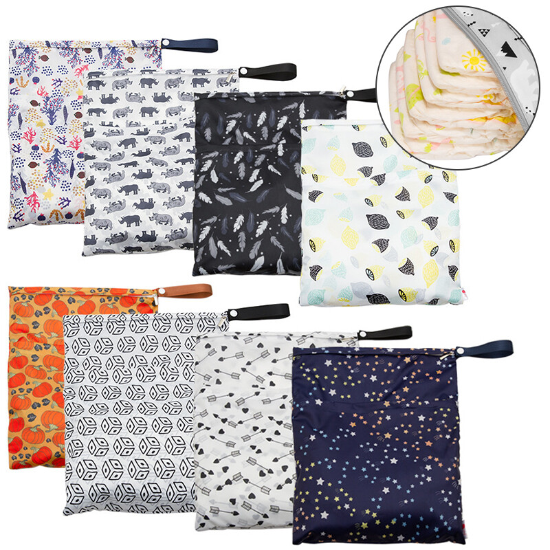 Waterproof Reusable Zip Wet Dry Cloth Travel Swim Bag Baby Diaper