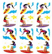 Mrs. Grossman's SURFING Surf Ocean Scrapbook Stickers 3 Strips